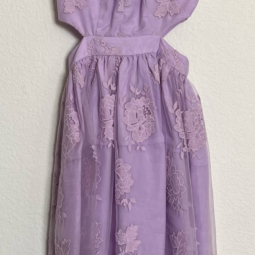 Soprano Blue Floral Off the Shoulder Dress